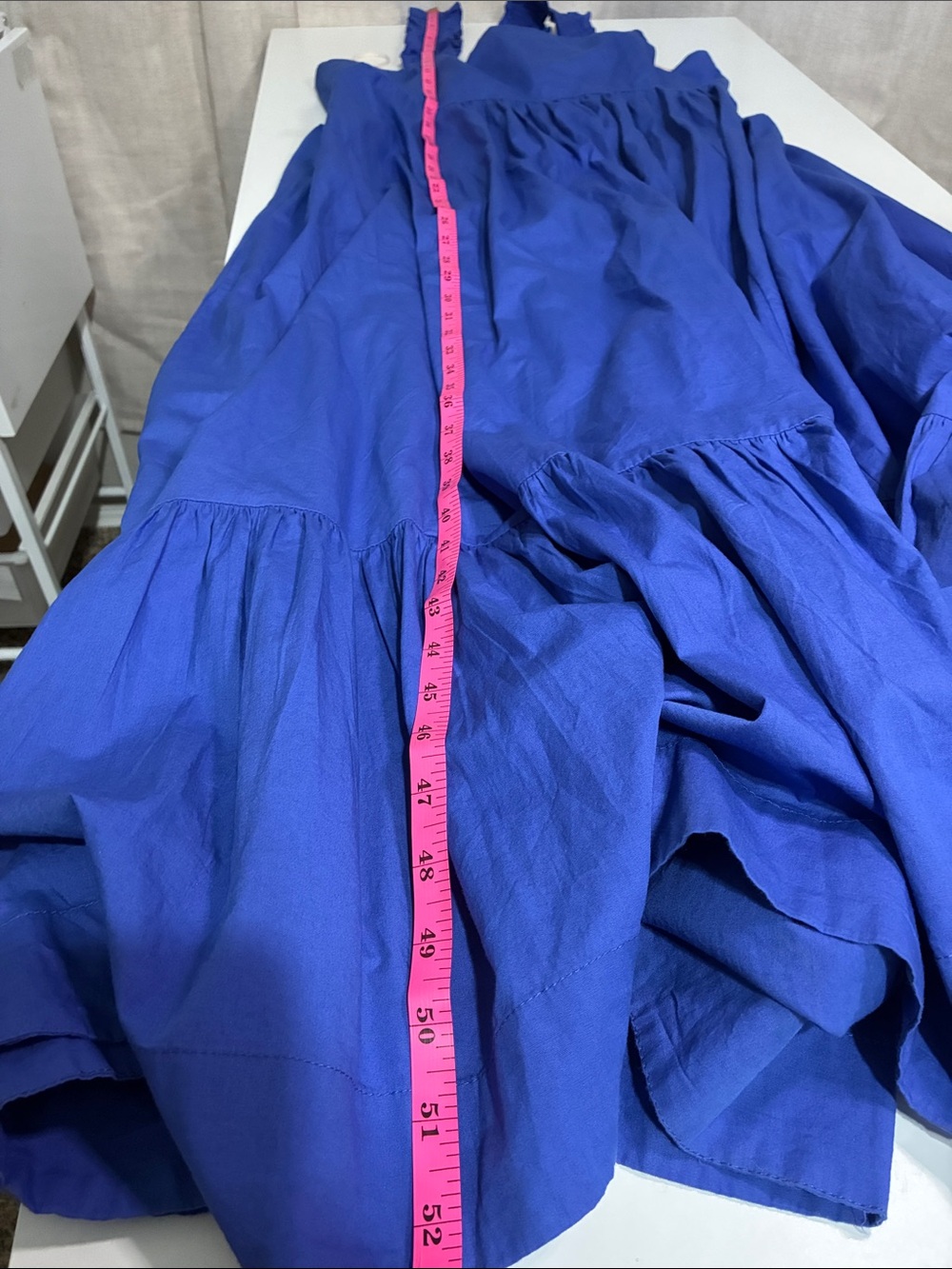 Free People Cobalt Blue Ruffle Strap Maxi Dress with Back Tie - Picture 6 of 9